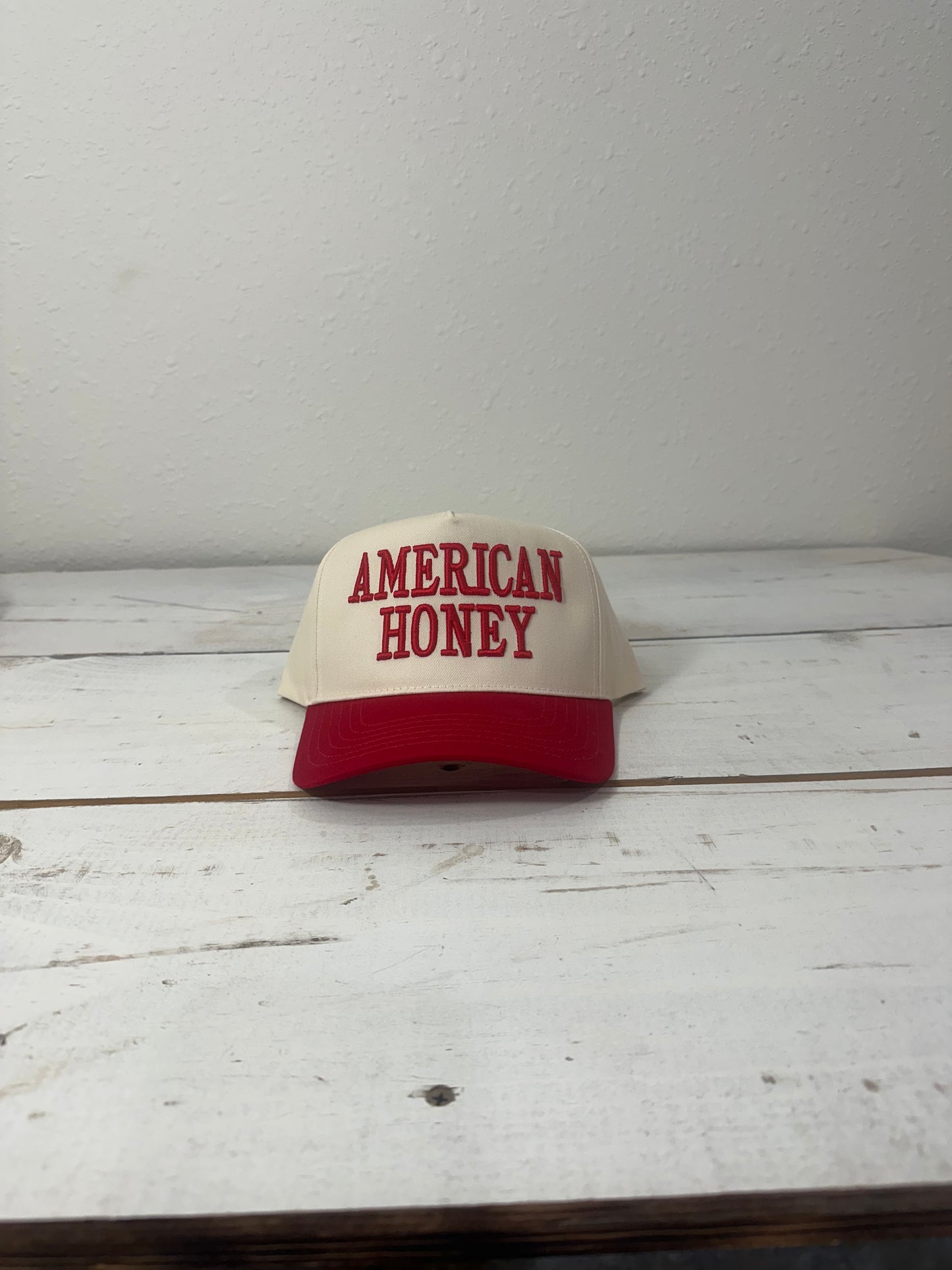 Hat Red - 3D Puff American Honey